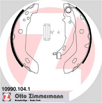 Bremsbackensatz Hinterachse Zimmermann 10990.104.1