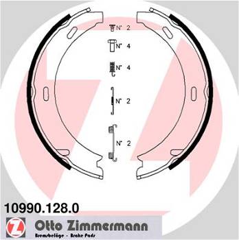 Bremsbackensatz, Feststellbremse Hinterachse beidseitig Zimmermann 10990.128.0