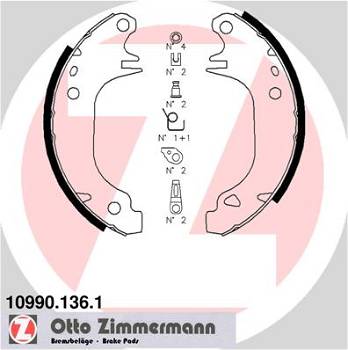 Bremsbackensatz Hinterachse Zimmermann 10990.136.1