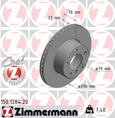 Bremsscheibe Vorderachse Zimmermann 150.1284.20