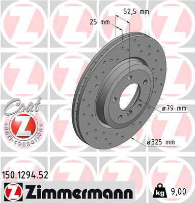 Bremsscheibe Vorderachse Zimmermann 150.1294.52