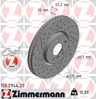 Bremsscheibe Vorderachse Zimmermann 150.2944.20