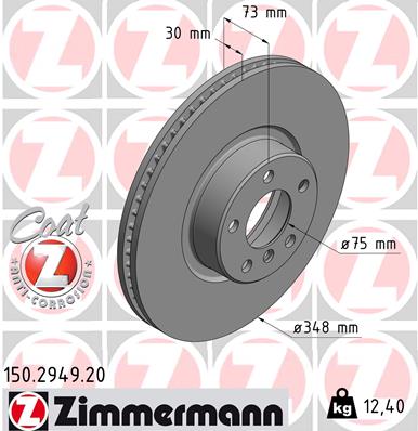 Bremsscheibe Vorderachse links Zimmermann 150.2949.20