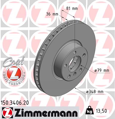 Bremsscheibe Vorderachse Zimmermann 150.3406.20