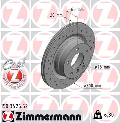 Bremsscheibe Hinterachse Zimmermann 150.3426.52