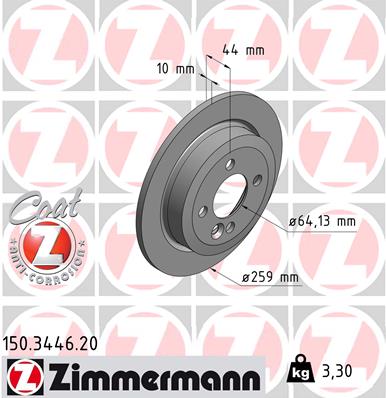 Bremsscheibe Hinterachse Zimmermann 150.3446.20