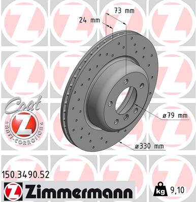 Bremsscheibe Vorderachse Zimmermann 150.3490.52