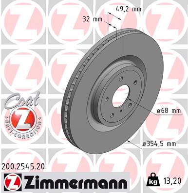 Bremsscheibe Vorderachse Zimmermann 200.2545.20