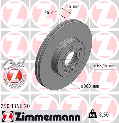 Bremsscheibe Vorderachse Zimmermann 250.1346.20