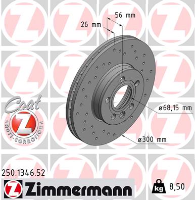 Bremsscheibe Vorderachse Zimmermann 250.1346.52