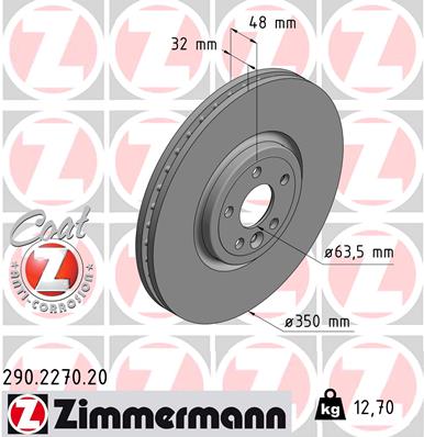 Bremsscheibe Vorderachse Zimmermann 290.2270.20