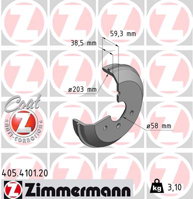 Bremstrommel Hinterachse Zimmermann 405.4101.20