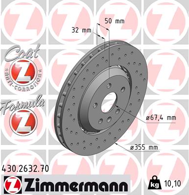 Bremsscheibe Vorderachse Zimmermann 430.2632.70