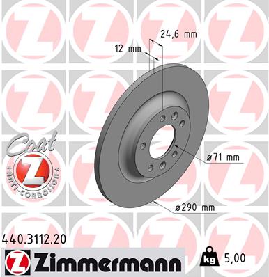 Bremsscheibe Hinterachse Zimmermann 440.3112.20