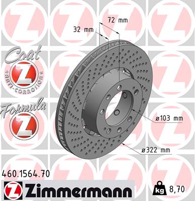 Bremsscheibe Vorderachse links Zimmermann 460.1564.70