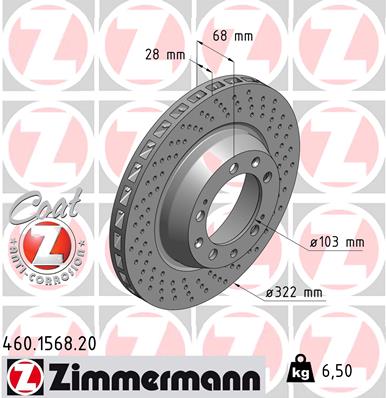 Bremsscheibe Vorderachse links Zimmermann 460.1568.20