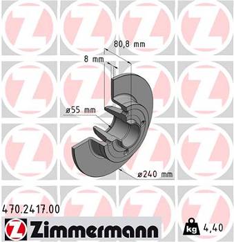 Bremsscheibe Hinterachse Zimmermann 470.2417.00