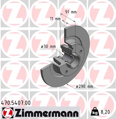 Bremsscheibe Hinterachse Zimmermann 470.5407.00