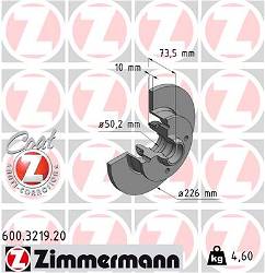 Bremsscheibe Hinterachse Zimmermann 600.3219.20