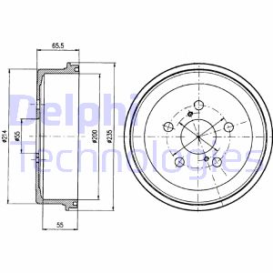 Bremstrommel Hinterachse Delphi BF341