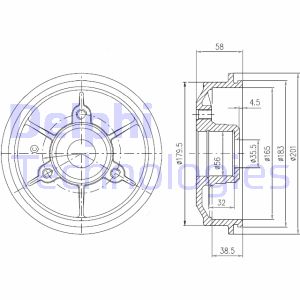 Bremstrommel Hinterachse Delphi BFR267