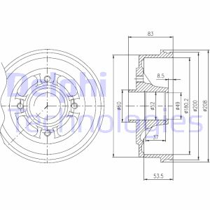 Bremstrommel Hinterachse Delphi BFR272