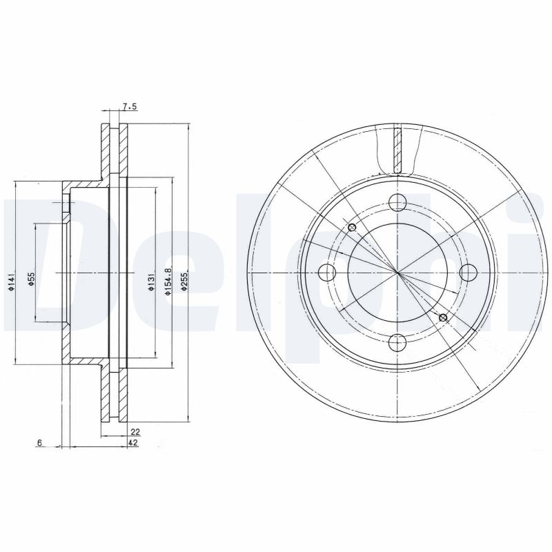 Delphi Bremsscheibe Vorderachse  BG2891