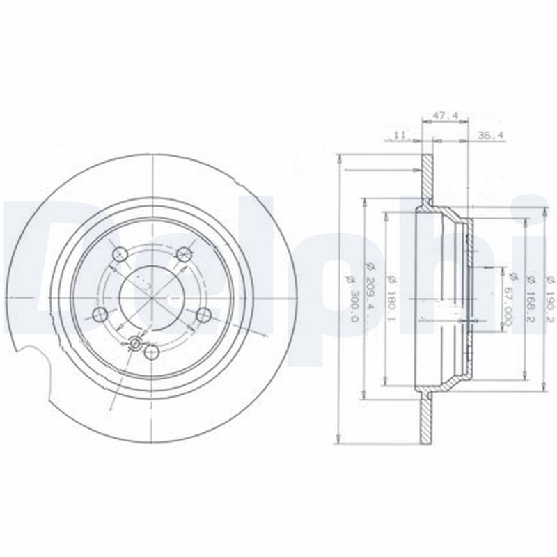 Bremsscheibe Hinterachse Delphi BG3725