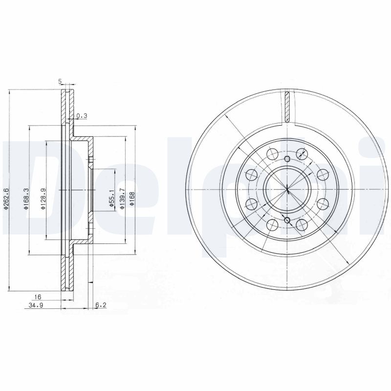 Delphi Bremsscheibe Hinterachse  BG3825