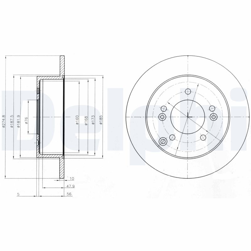 Delphi Bremsscheibe Hinterachse  BG4260