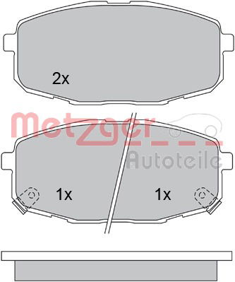 Bremsbelagsatz, Scheibenbremse Vorderachse Metzger 1170097