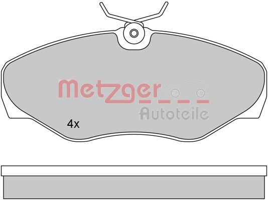 Bremsbelagsatz, Scheibenbremse Vorderachse Metzger 1170110