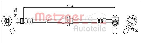 Bremsschlauch Vorderachse links Metzger 4111607