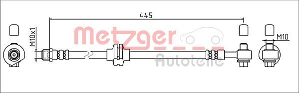 Bremsschlauch Vorderachse links Metzger 4111924