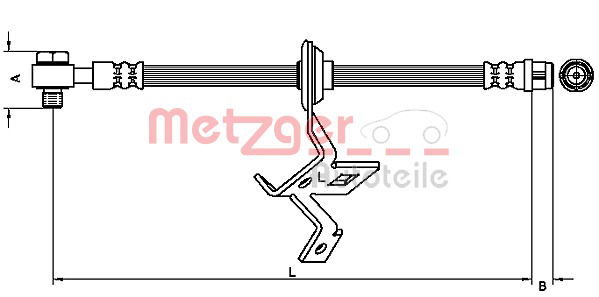 Bremsschlauch Vorderachse links Metzger 4116209