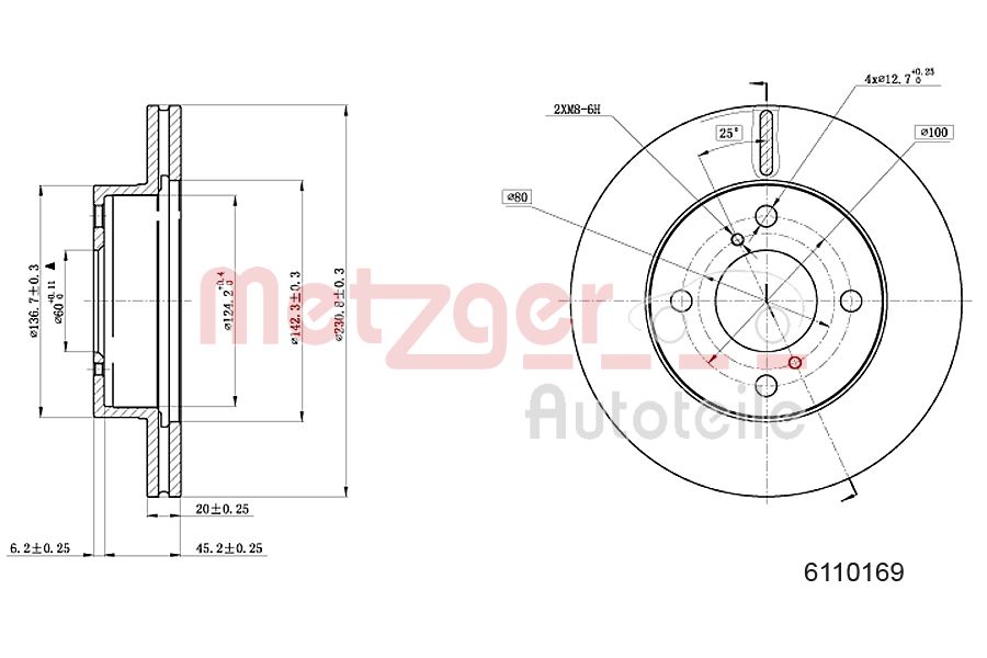 Bremsscheibe Vorderachse Metzger 6110169