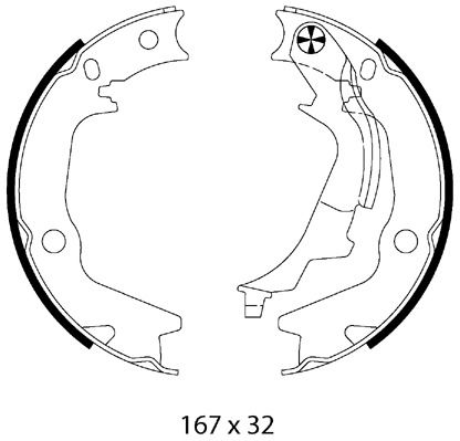 Bremsbackensatz, Feststellbremse Hinterachse beidseitig Metzger MG 226