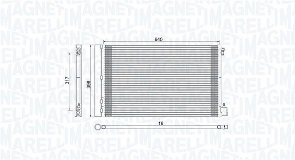 Kondensator, Klimaanlage Magneti Marelli 350203779000