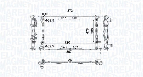 magnetimarelli Kühler, Motorkühlung Magneti Marelli 350213152100