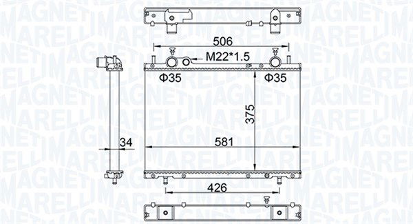 magnetimarelli Kühler, Motorkühlung Magneti Marelli 350213154800