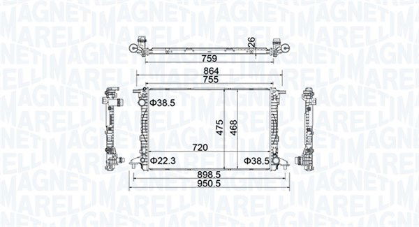 magnetimarelli Kühler, Motorkühlung Magneti Marelli 350213154900