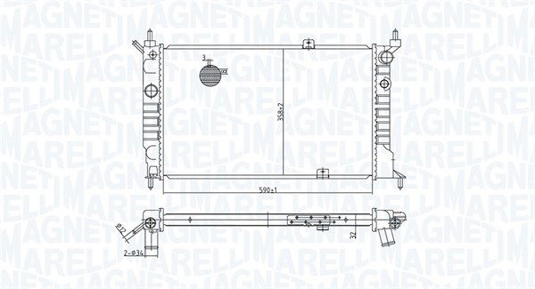 magnetimarelli Kühler, Motorkühlung Magneti Marelli 350213175500