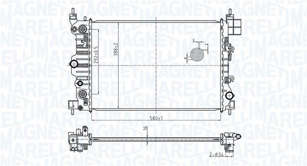 Kühler, Motorkühlung Magneti Marelli 350213178900