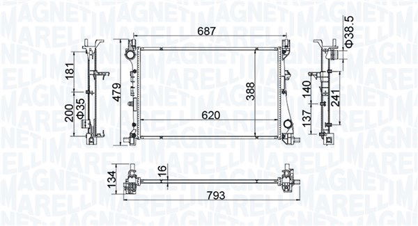 Kühler, Motorkühlung Magneti Marelli 350213203900