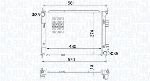 Kühler, Motorkühlung Magneti Marelli 350213204500