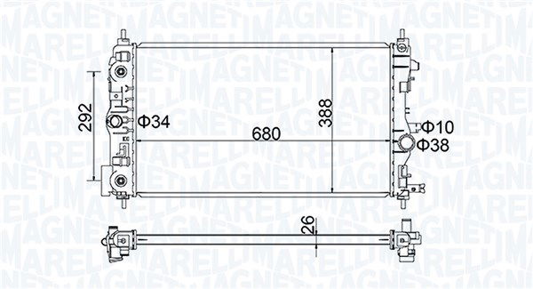 Kühler, Motorkühlung Magneti Marelli 350213206400