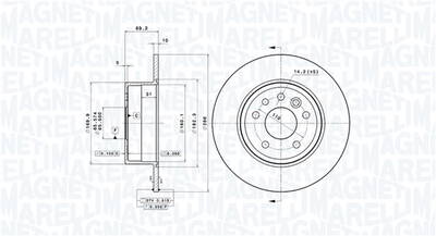 Bremsscheibe Hinterachse Magneti Marelli 360406038501