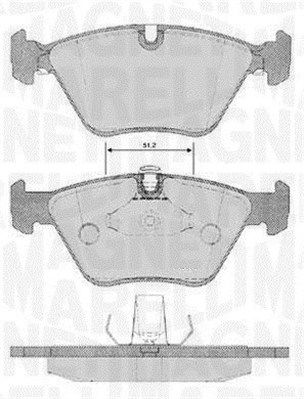 Bremsbelagsatz, Scheibenbremse Vorderachse Magneti Marelli 363916060159