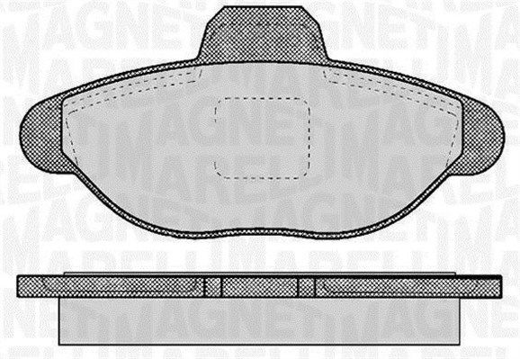 Bremsbelagsatz, Scheibenbremse Vorderachse Magneti Marelli 363916060223