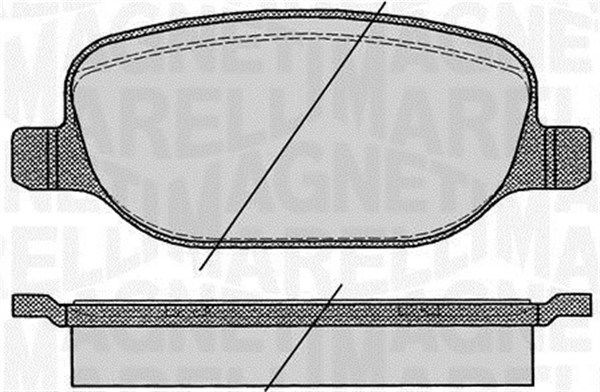 Bremsbelagsatz, Scheibenbremse Hinterachse Magneti Marelli 363916060425